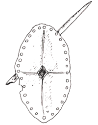 Pescarola Sanctuary – shield and spear