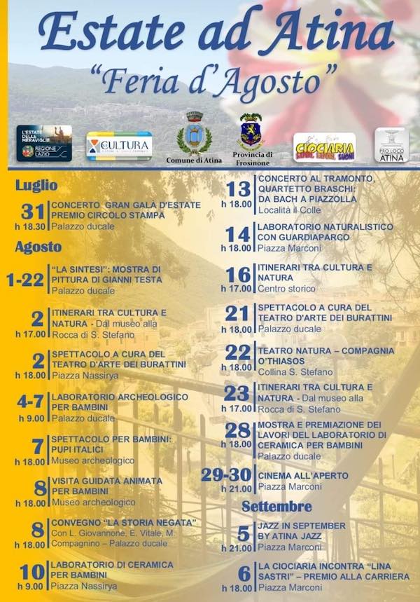 programma estate 2020 Atina